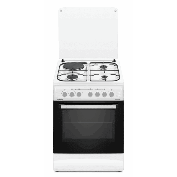 Cocina Combinada 3 Hornallas 1 Disco Eléctrico Blanca 60x60 con Convección