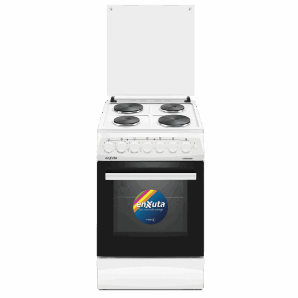 Cocina Eléctrica 4 Discos Eléctricos y Convección Blanca 50x60