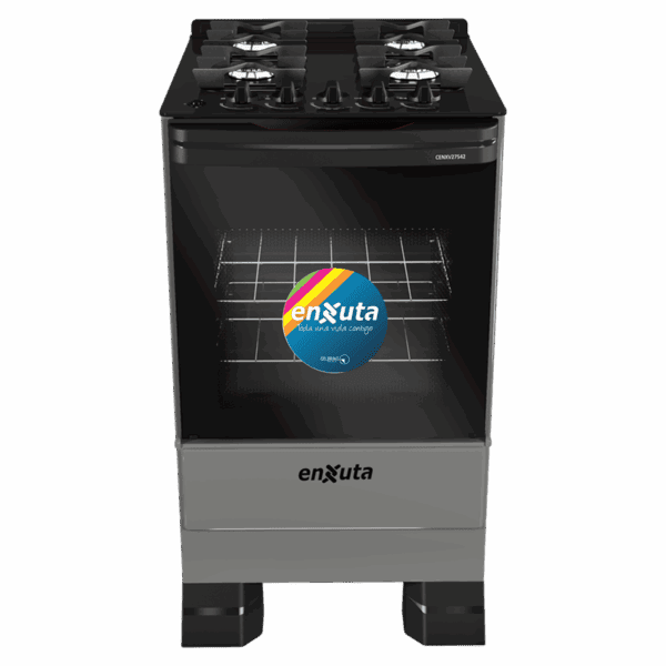 Cocina Supergas 4 Hornallas Titanio, Mesada de Vidrio, Hierro Fundido y Termocupla