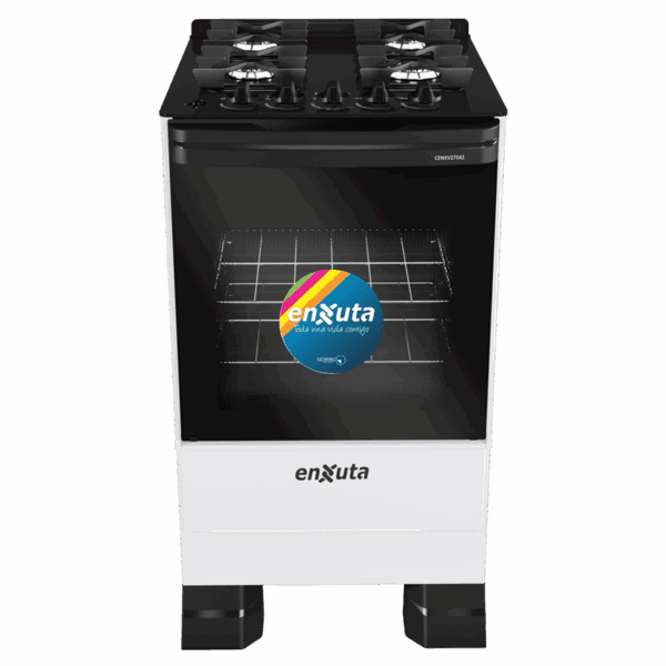 Cocina Supergas 4 Hornallas Blanca, Mesada de Vidrio, Hierro Fundido y Termocupla