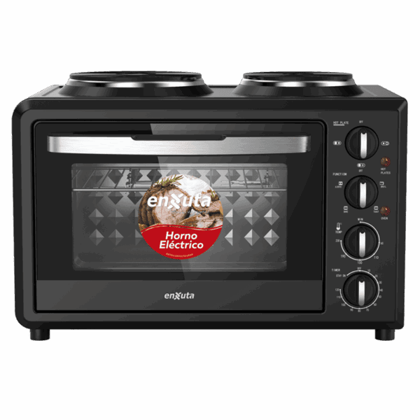 Horno Eléctrico 32 Litros Negro con 2 Discos Eléctricos