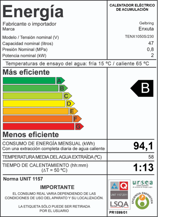Termotanque de Acero 47 Litros línea Cilíndrica - Digital - Smart - Imagen 2