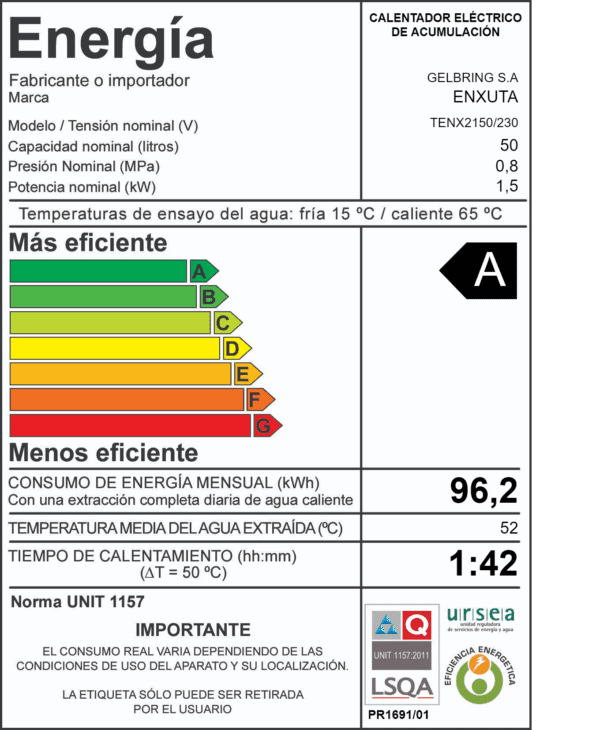 Termotanque de Acero 50 Litros línea Cilíndrica - Imagen 2