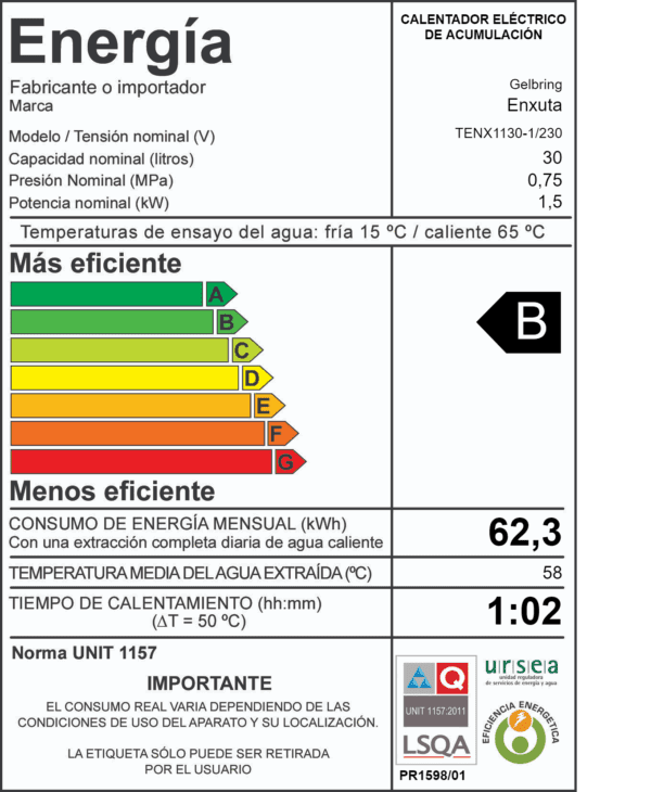 Termotanque de Acero 30 Litros línea Cilíndrica - Imagen 2