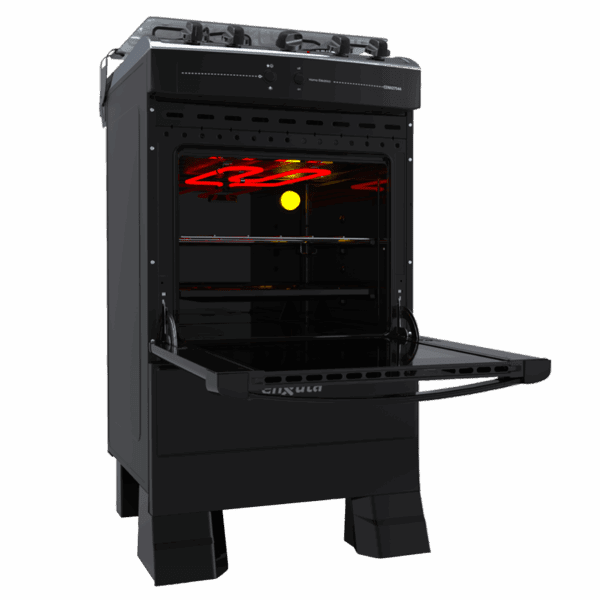 Cocina Supergas 4 Hornallas Negra con Horno Eléctrico y Grill - Imagen 2