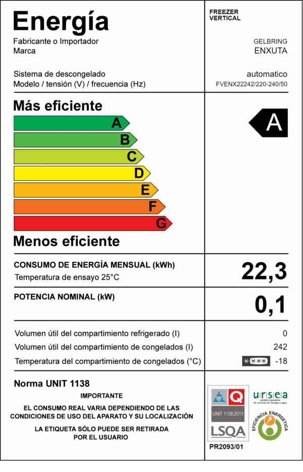 Freezer Vertical 242 Litros Blanco Frío Húmedo - Imagen 2