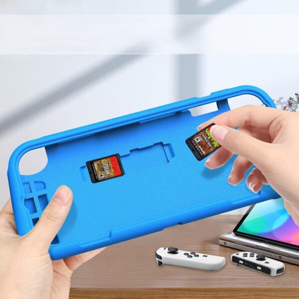 Funda anti golpes azul para consolas Nintendo Switch Oled - Imagen 3