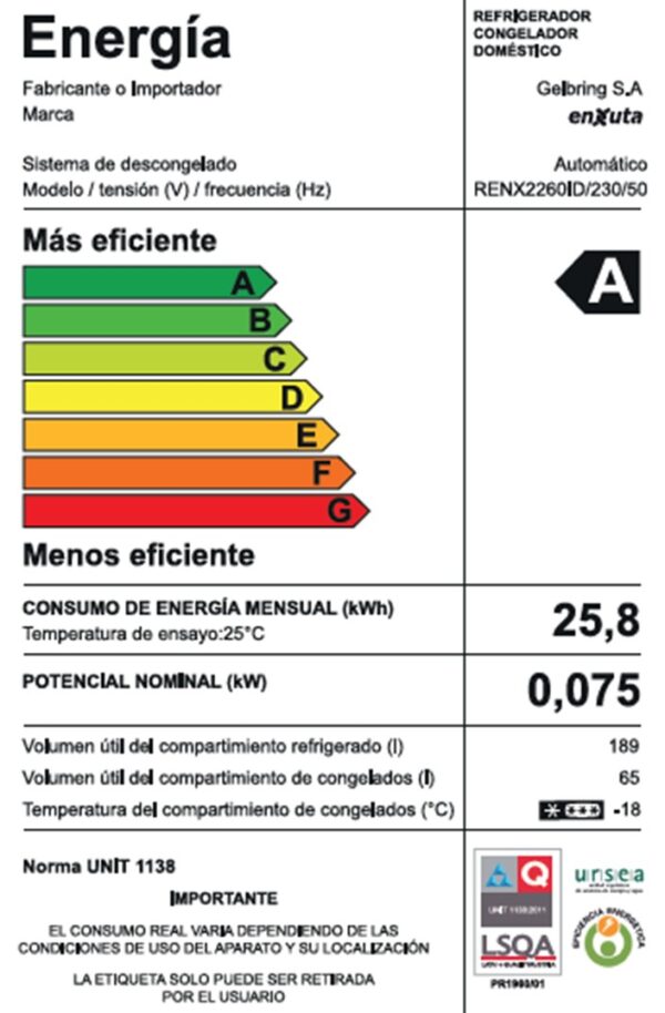 Refrigerador Frío Seco 258 Litros Inox con Dispensador - Imagen 3