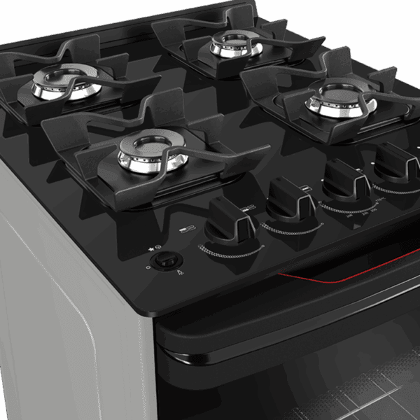Cocina Supergas 4 Hornallas Titanio, Mesada de Vidrio, Hierro Fundido y Termocupla - Imagen 3