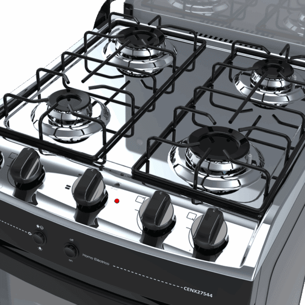 Cocina Supergas 4 Hornallas Negra con Horno Eléctrico y Grill - Imagen 3