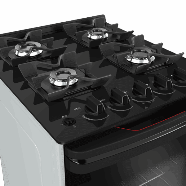Cocina Supergas 4 Hornallas Blanca, Mesada de Vidrio, Hierro Fundido y Termocupla - Imagen 3