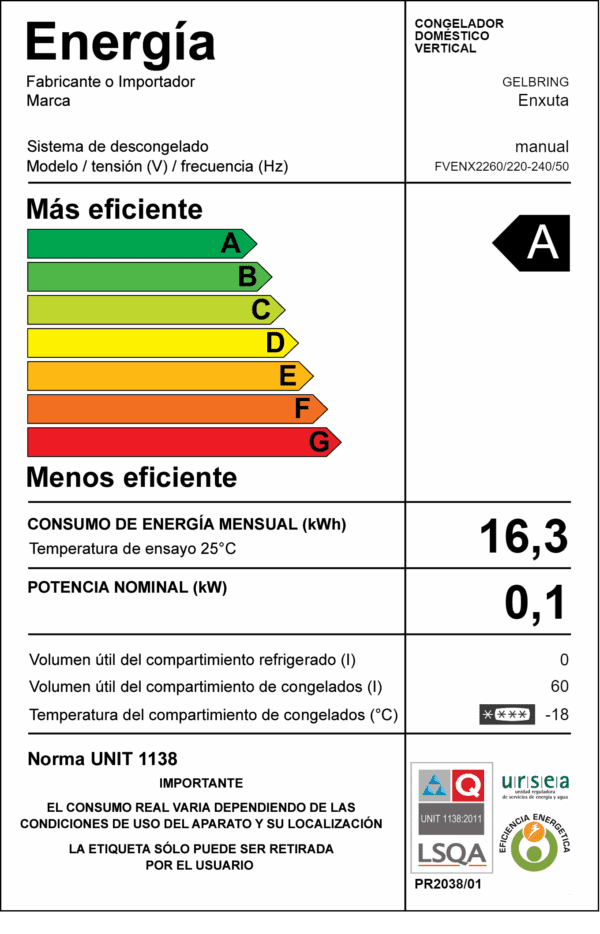 Freezer Vertical 60 Litros Blanco Frío Húmedo - Imagen 3