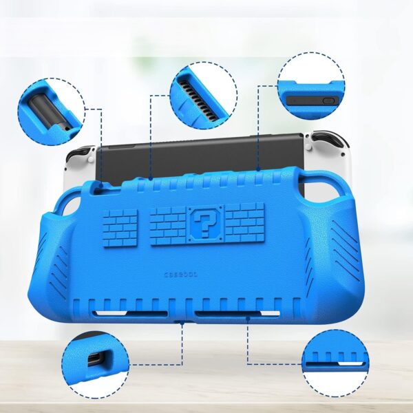 Funda anti golpes azul para consolas Nintendo Switch Oled - Imagen 2