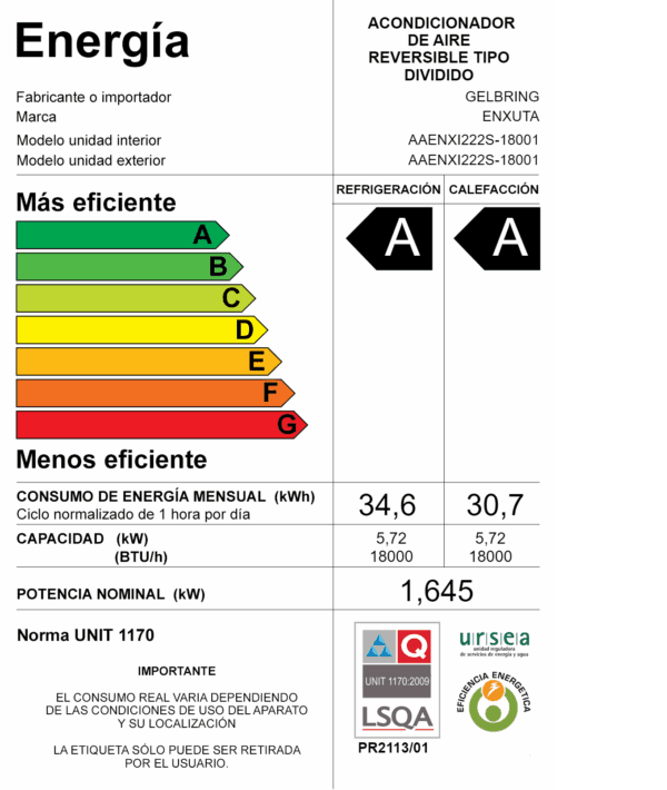 Aire Acondicionado Smart Inverter 18.000 BTU con Gas R32 Clase A - Imagen 4