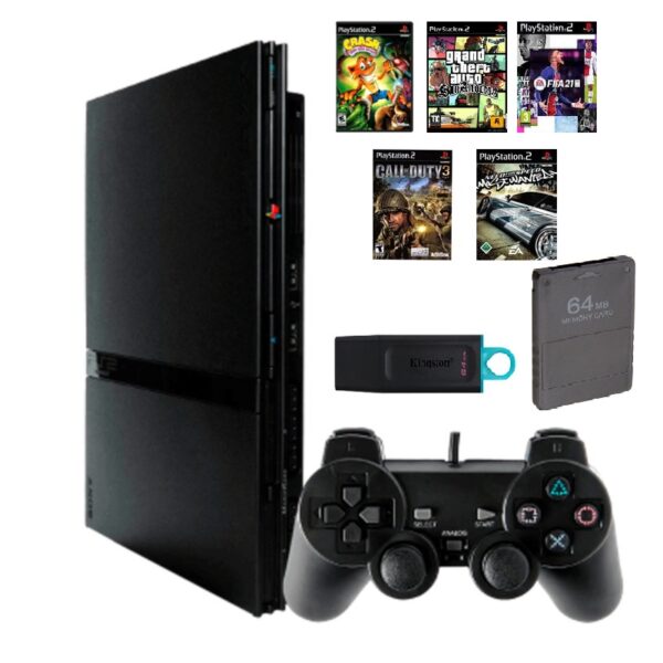 PlayStation 2 Reacondicionado con pendrive + 5 juegos a elección