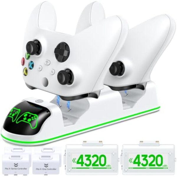 Cargador Xbox con dos baterías recargables de 4800 mWh