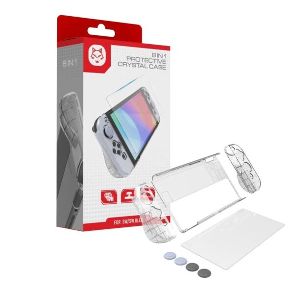 Funda protectora completa + vidrio templado Nintendo Switch Oled