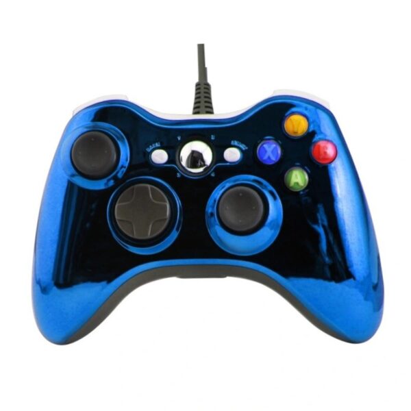 Joystick cableado compatible con Xbox 360 / PC color azul cromado