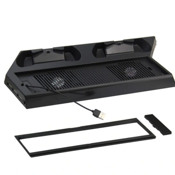 Soporte consolas PS4/Slim/Pro con cooler+dos estaciones de carga - Imagen 2