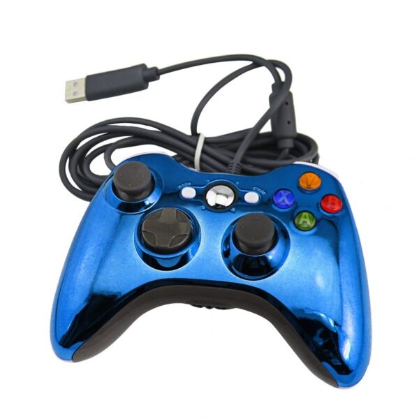 Joystick cableado compatible con Xbox 360 / PC color azul cromado - Imagen 2