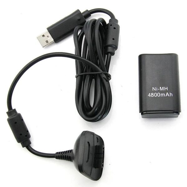 Batería recargable de 4800 mAh + cable de carga para Xbox 360 - Imagen 2