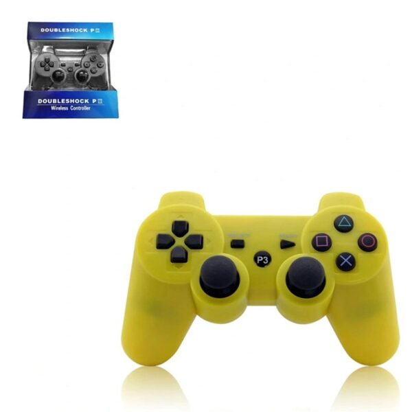 Joystick inalámbrico bluetooth compatible PS3 color amarillo - Imagen 2