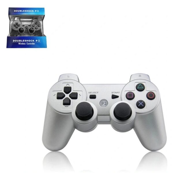 Joystick inalámbrico bluetooth compatible PS3 color plateado - Imagen 2