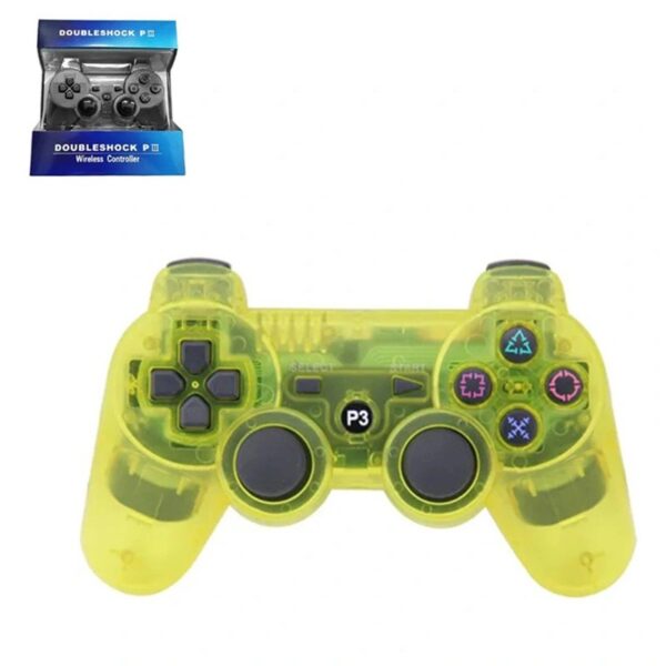 Joystick inalámbrico bluetooth compatible PS3 color amarilo cristal - Imagen 2