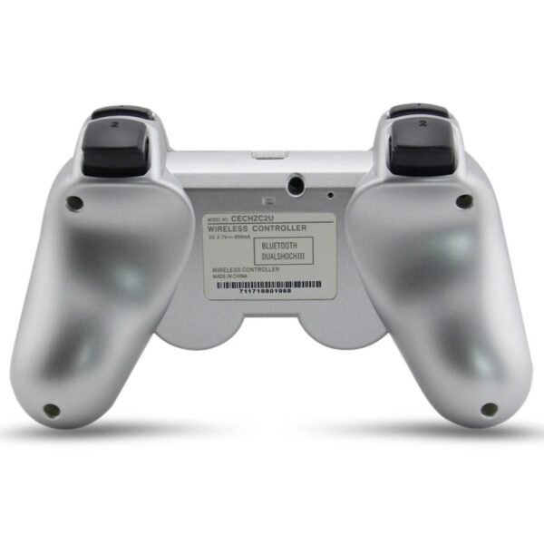 Joystick inalámbrico bluetooth compatible PS3 color plateado - Imagen 3