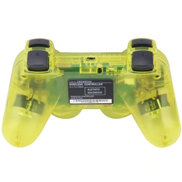 Joystick inalámbrico bluetooth compatible PS3 color amarilo cristal - Imagen 3