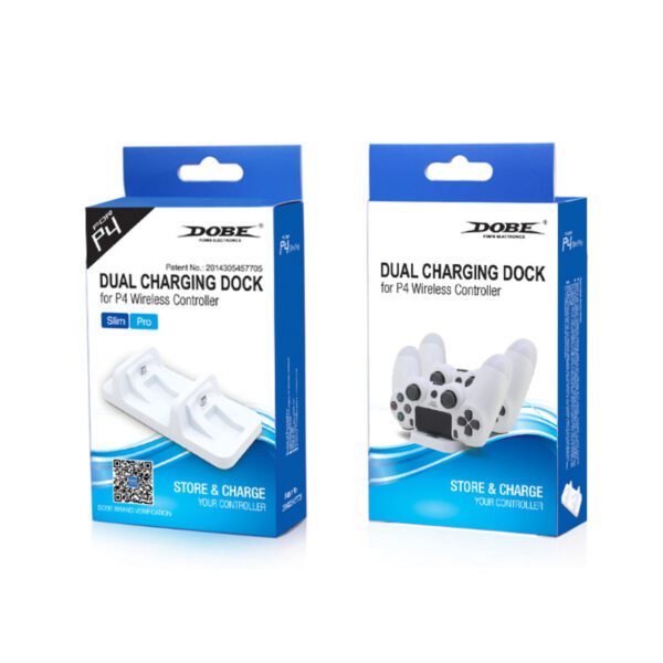 Base de carga para dos Joystick de PS4 Dobe TP4-002W Blanco - Imagen 4