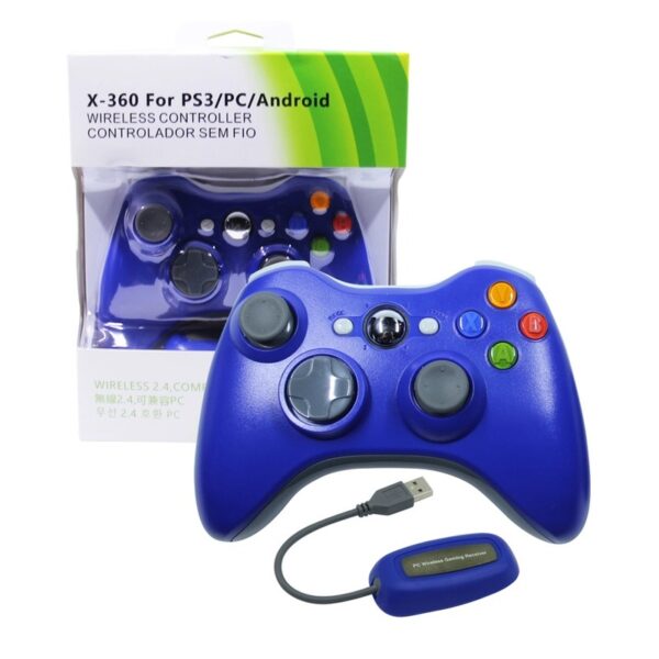 Joystick inalámbrico con receptor Xbox 360/PC color azul - Imagen 4