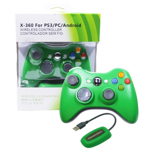 Joystick inalámbrico con receptor Xbox 360/PC color verde - Imagen 4