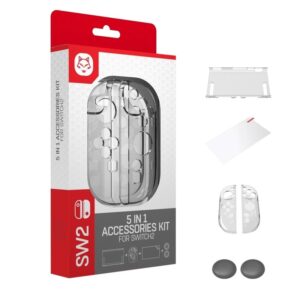 Funda de Nintendo Switch 2, Kit protector 5 en 1