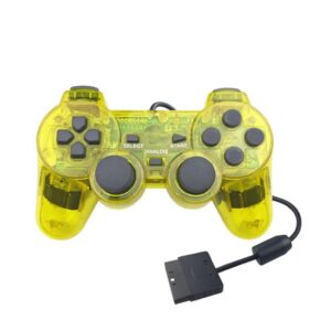 Joystick cableado compatible con PlayStation 2 amarillo transparente