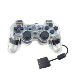 Joystick cableado compatible con PlayStation 2 transparente