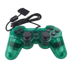 Joystick cableado compatible con PlayStation 2 verde transparente