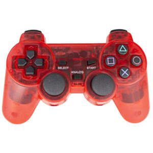 Joystick inalámbrico compatible con PS2 color rojo transparente