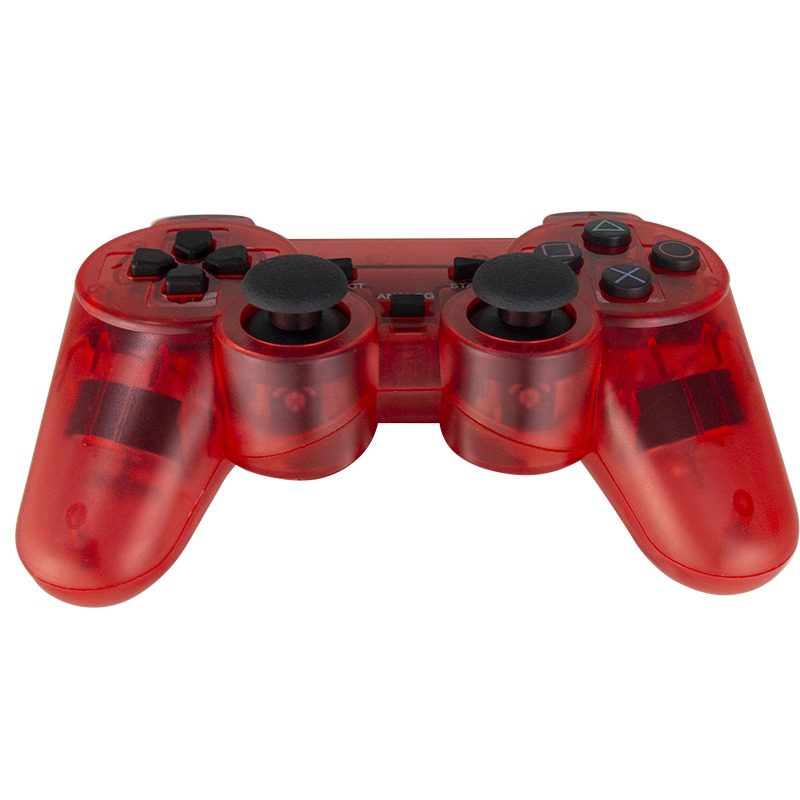 Joystick inalámbrico compatible con PS2 color rojo transparente - Imagen 3
