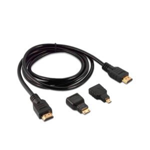 Cable HDMI a HDMI M-M con Adaptador Micro HDMI y Mini HDM
