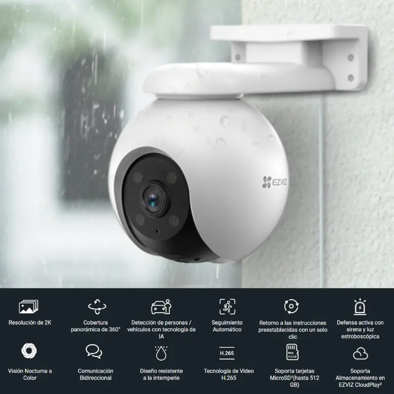 Cámara Ezviz H8 PRO 2K Luz y Audio
