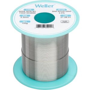 Estaño sin plomo Weller 100g, 0.3mm , 99.35%