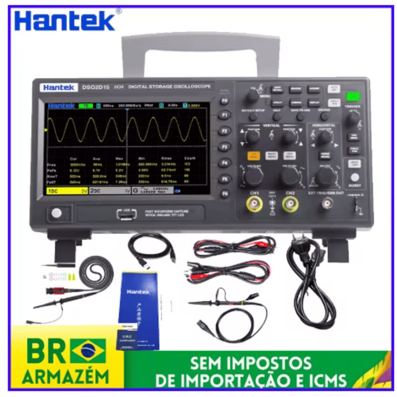 Osciloscopio digital 2 canales 150 Mhz Hantek DSO2D15 + P4100