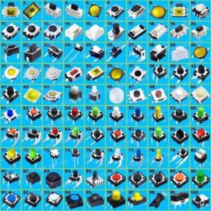 Kit de 500 pulsadores, 100 variedades 5 unidades de cada uno