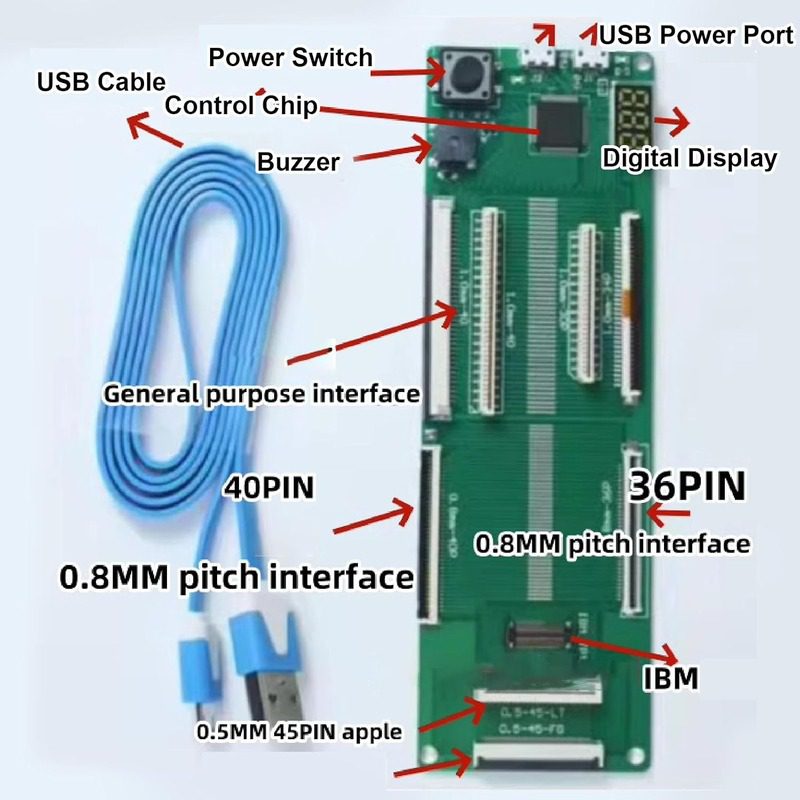 Probador de teclado para laptop con pantalla digital y cable USB - Imagen 2