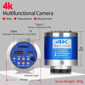 Cámara para microscopio, Alta definición 4K, Interfaz Multimedia