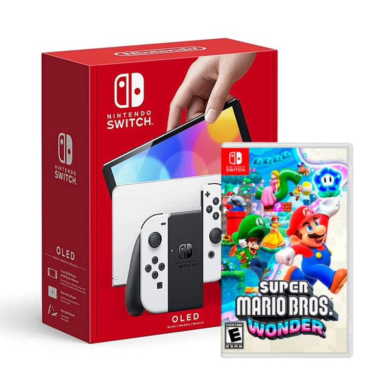 Nintendo switch OLED Blanca + Mario Wonder Físico Sellado