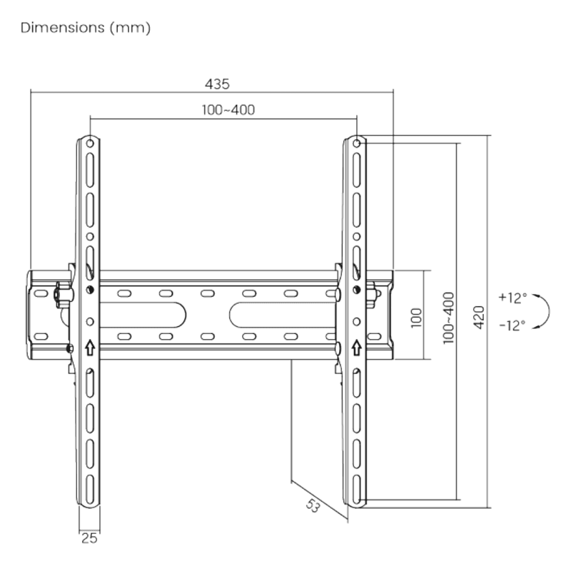 Soporte de pared Brateck inclinable para TV 32-70'' - Imagen 2