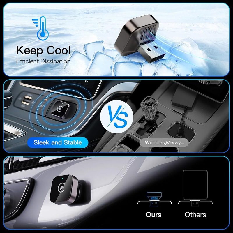 Adaptador Inalámbrico CarPlay Pionray Transmisión Estable Sin Retrasos - Imagen 4
