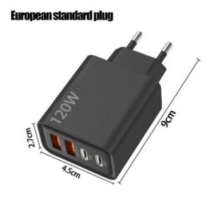 Cargador USB tipo C de 120 W con 4 puertos de carga rápida